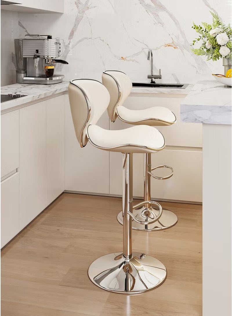 أجريون 2 pcs كرسي بار، تصميم فراشة، كرسي بار قابل للتعديل الارتفاع، كرسي بار مرتفع مريح يدور 360 درجة، لطاولة المطبخ المنزلية أو الحانة أو مكتب أمين الصندوق - Image 1